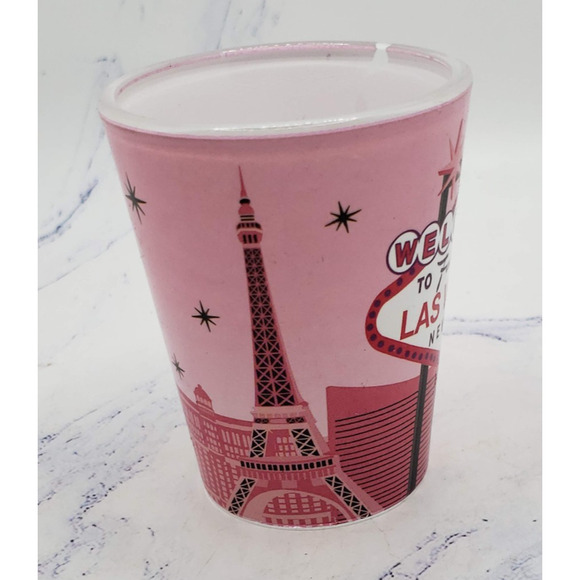 Pink Las Vegas Souvenir Shot Glass Welcome To Fabulous Las Vegas - Picture 4 of 6